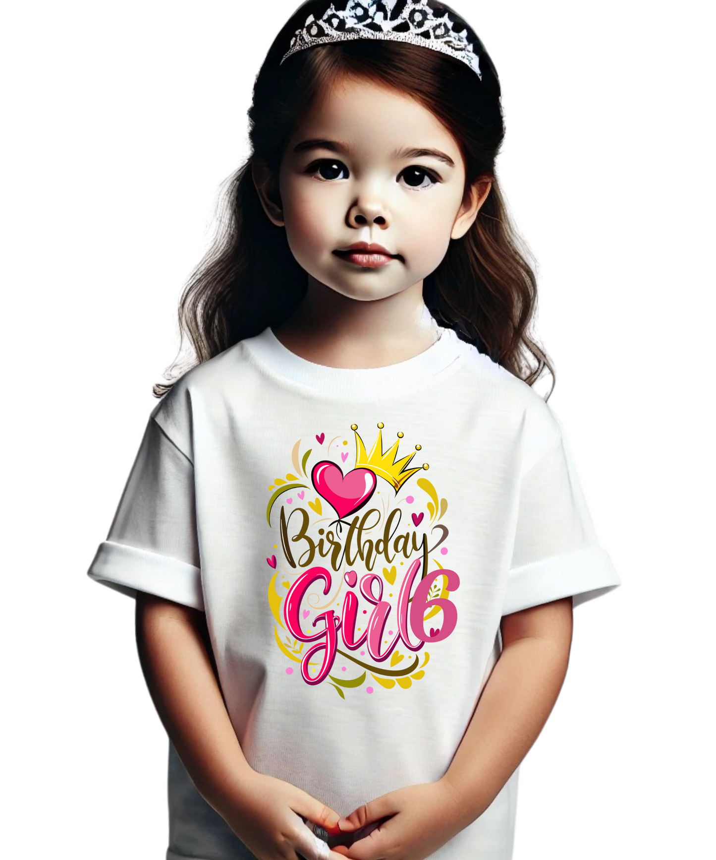 Gold Pink Birthday Girl Tshirt