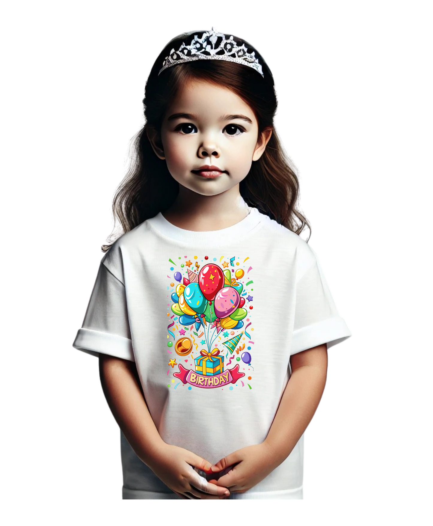 Balloon Birthday Girl T-shirt Personalized, Birthday Girl Gift  Balloon T-shirt