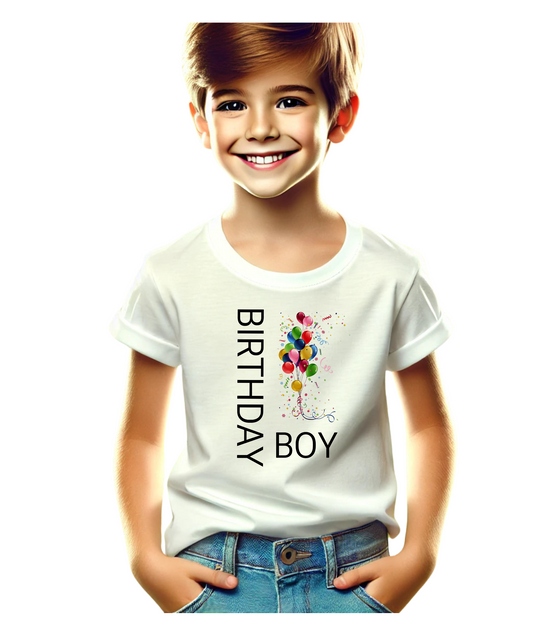 Personalised Birthday T-Shirt Boys, Girls age and name tees. Customised party outfit. Colours to match any theme Unisex