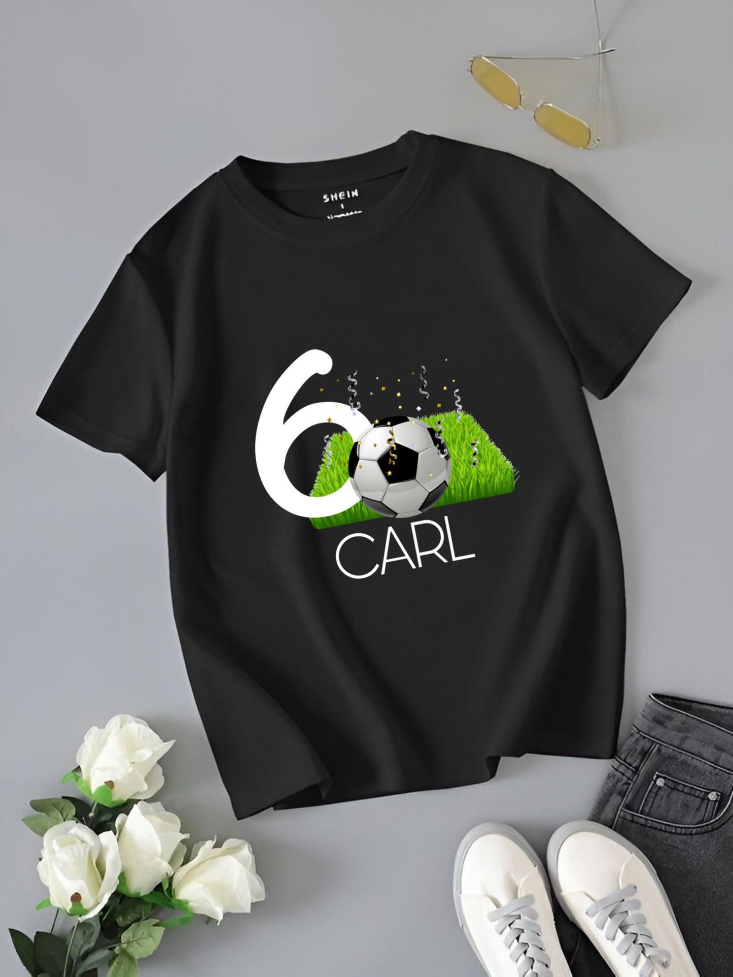 Personalized Birthday Boy T-Shirt | Custom Foot Ball Shirt | Any Age and Name Customizable | Boys Birthday Gift | Football  Birthday Shirt