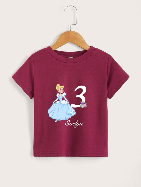 Personalised girls birthday t-shirt, girls birthday top, custom birthday t-shirt, personalised birthday gift, number birthday t-shirt